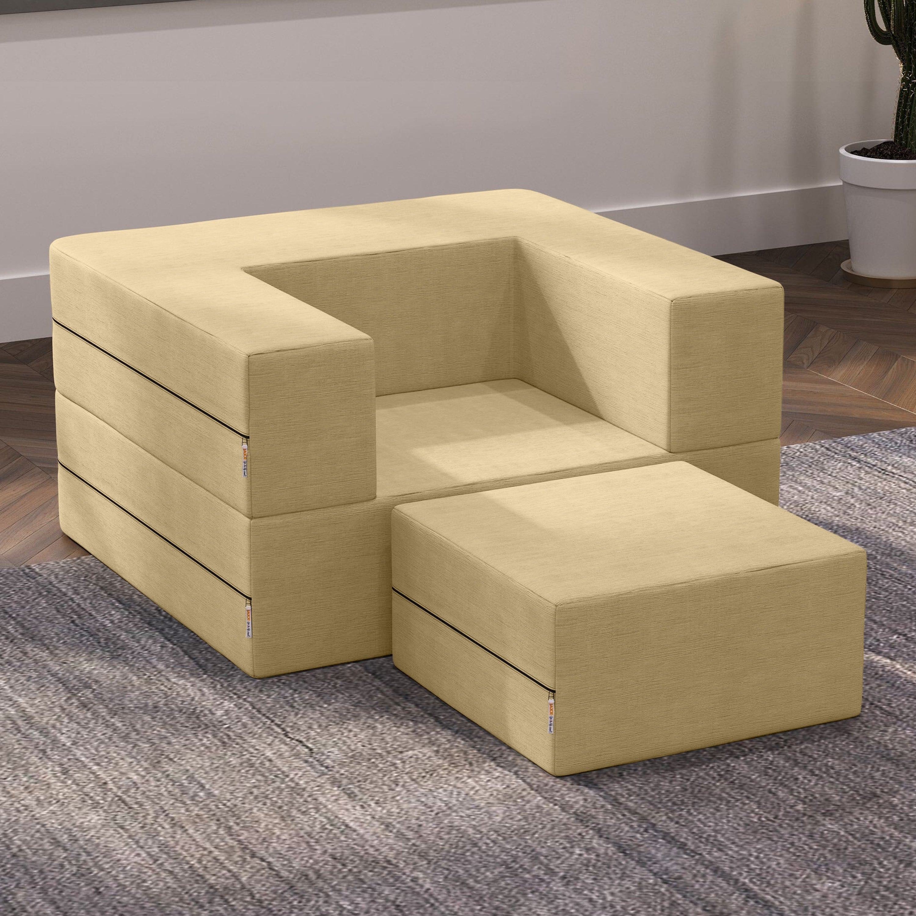 【送料無料】リップルチェア ロンアラド モロッソ ミッドセンチュリー Zipline Velvet Sleeper Chair & Ottoman – Jaxx Living