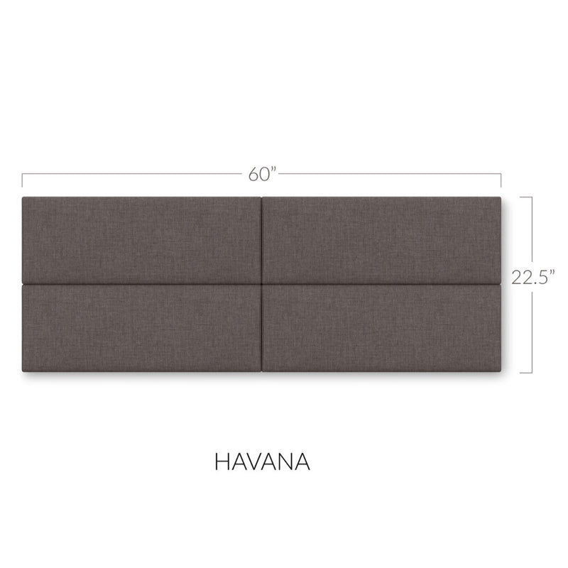 Panelist Slim Headboard Panels in Havana Brown FibreGuard Deluxe Microvelvet