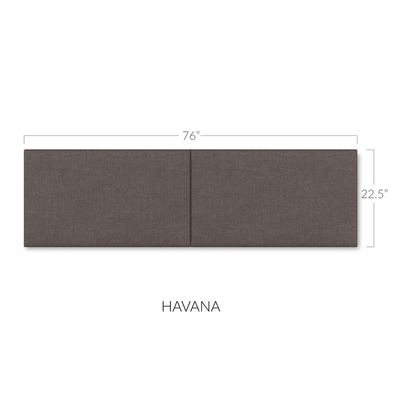 Panelist Wide Headboard Panels in Havana Brown FibreGuard Deluxe Microvelvet