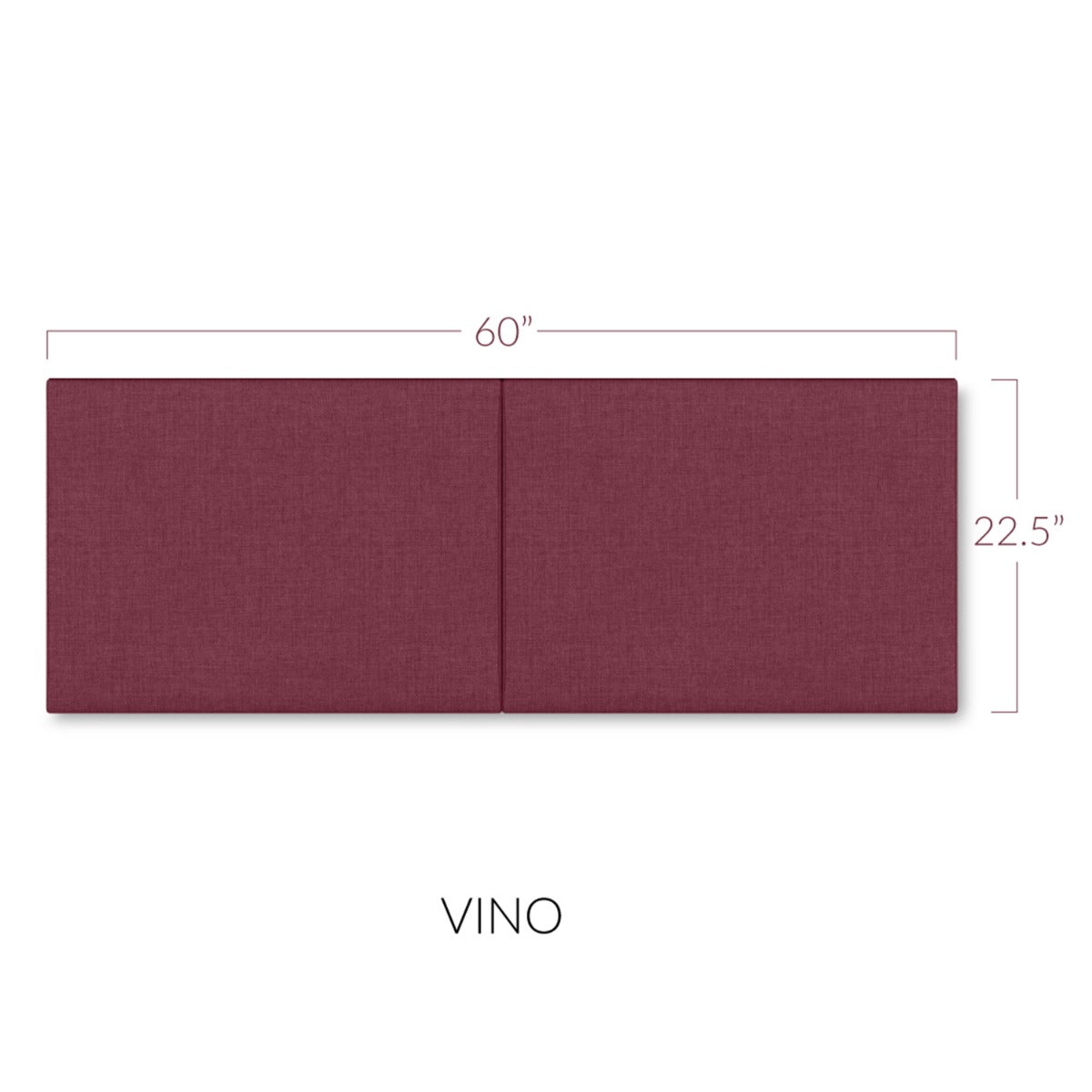 Panelist Wide Headboard Panels in Vino Red FibreGuard Deluxe Microvelvet