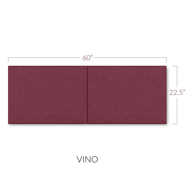 Panelist Wide Headboard Panels in Vino Red FibreGuard Deluxe Microvelvet