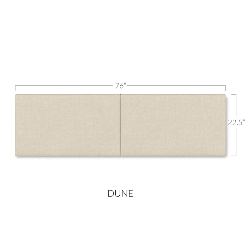 Panelist Wide Headboard Panels in Dune Beige FibreGuard Deluxe Microvelvet
