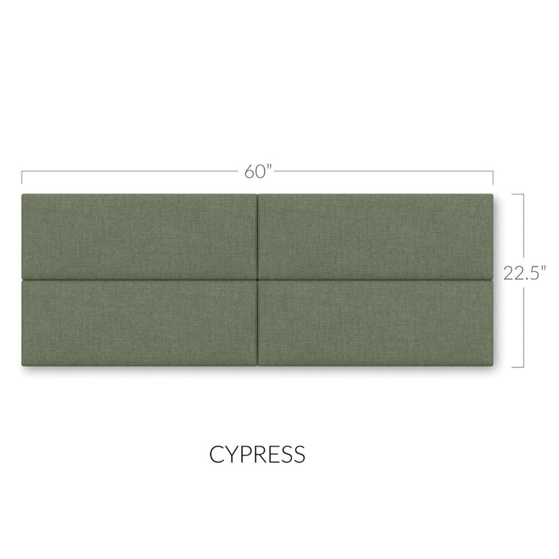 Panelist Slim Headboard Panels in Cypress Green FibreGuard Deluxe Microvelvet