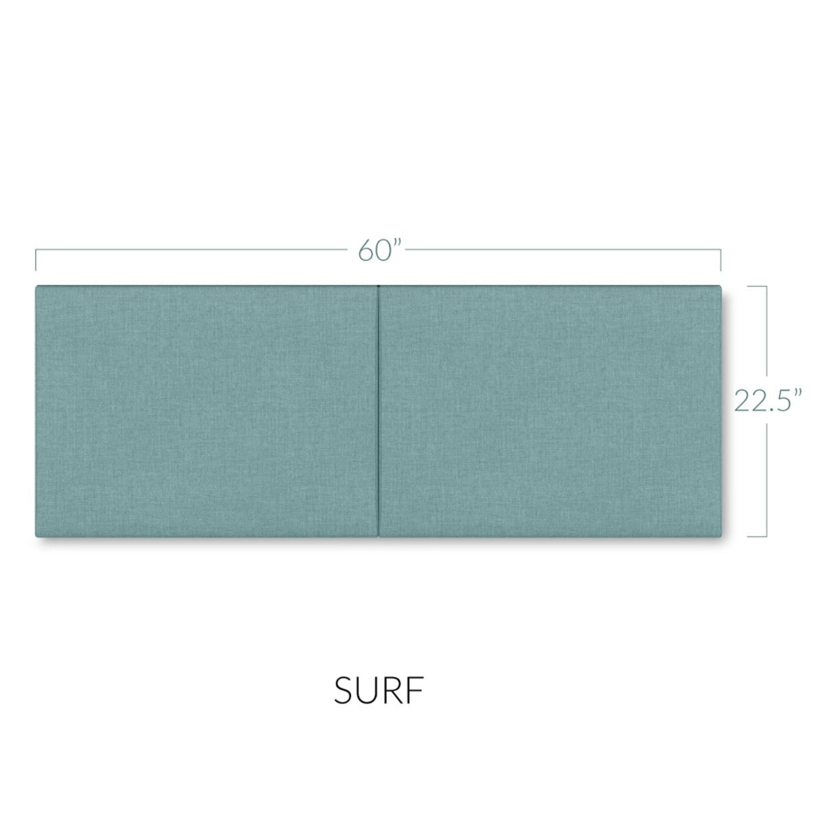 Panelist Wide Headboard Panels in Surf FibreGuard Deluxe Microvelvet
