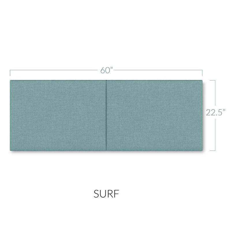Panelist Wide Headboard Panels in Surf FibreGuard Deluxe Microvelvet