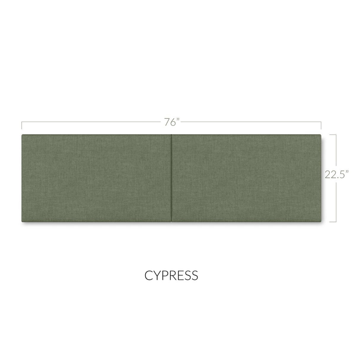 Panelist Wide Headboard Panels in Cypress Green FibreGuard Deluxe Microvelvet