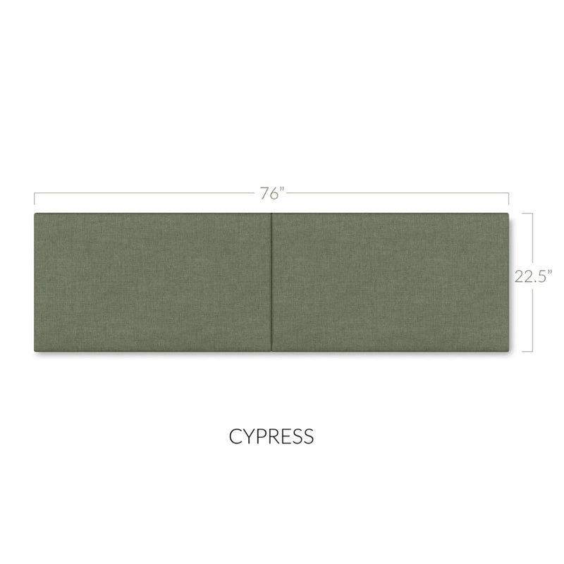 Panelist Wide Headboard Panels in Cypress Green FibreGuard Deluxe Microvelvet