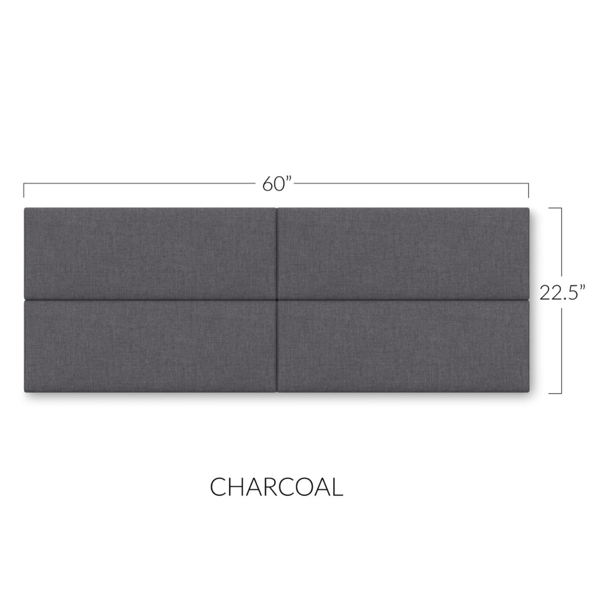 Panelist Slim Headboard Panels in Charcoal FibreGuard Deluxe Microvelvet