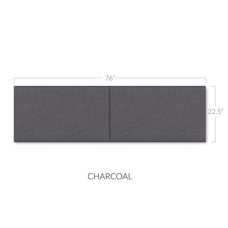 Panelist Wide Headboard Panels in Charcoal FibreGuard Deluxe Microvelvet