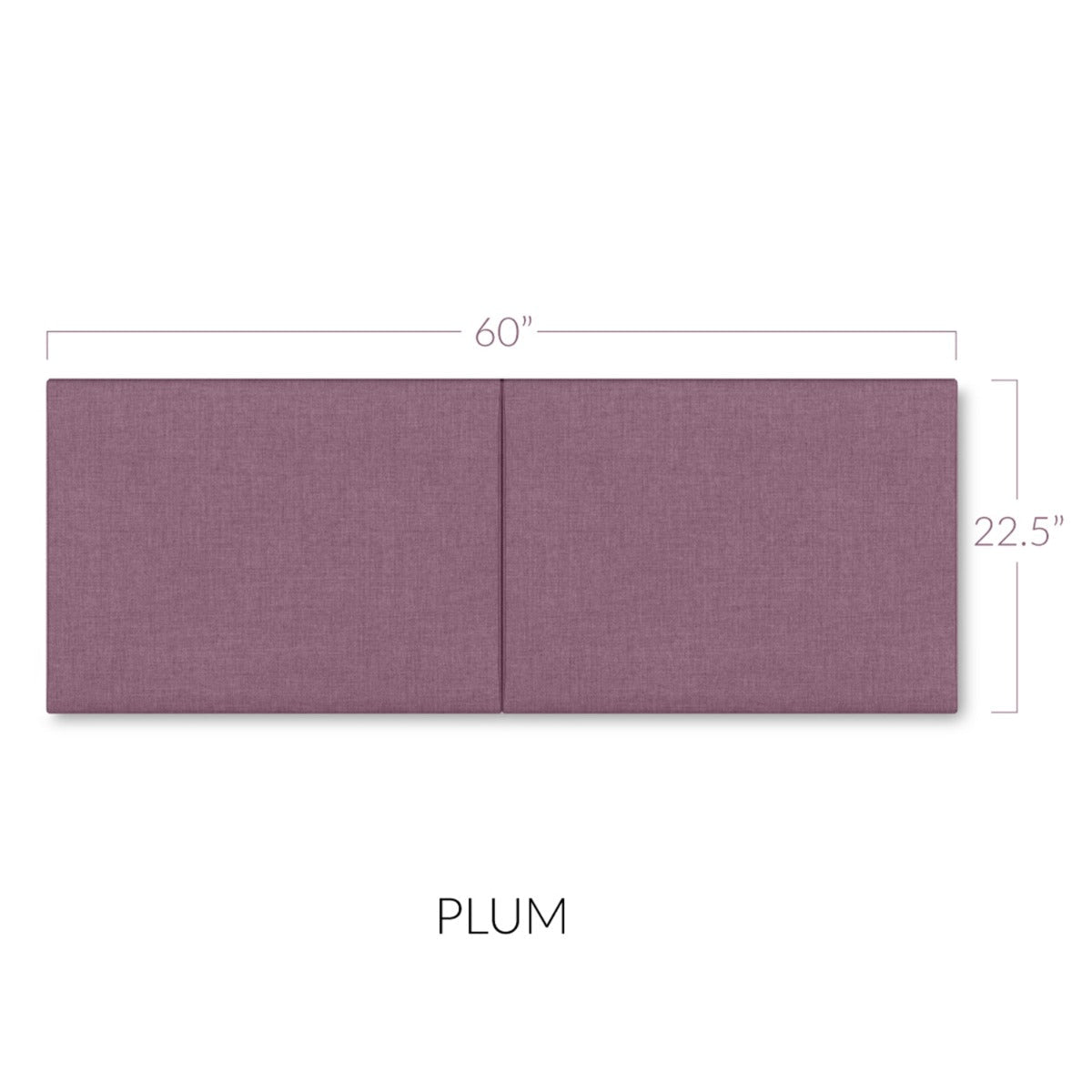 Panelist Wide Headboard Panels in Plum FibreGuard Deluxe Microvelvet
