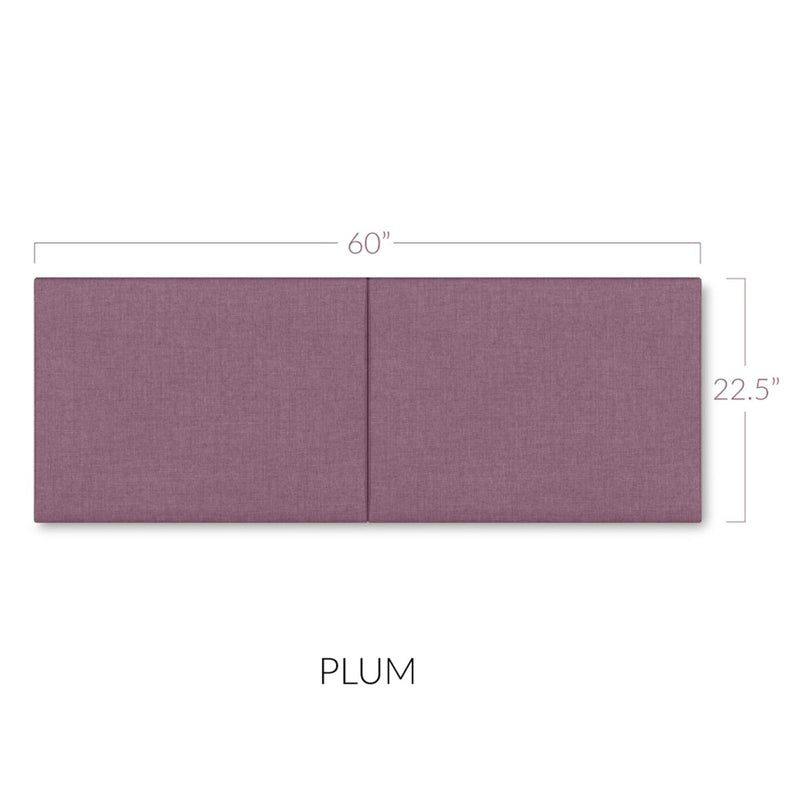 Panelist Wide Headboard Panels in Plum FibreGuard Deluxe Microvelvet
