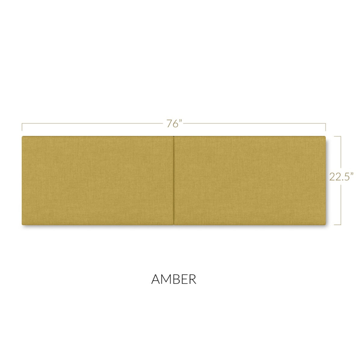Panelist Wide Headboard Panels in Amber Gold FibreGuard Deluxe Microvelvet