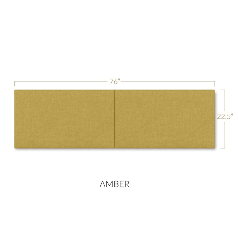 Panelist Wide Headboard Panels in Amber Gold FibreGuard Deluxe Microvelvet