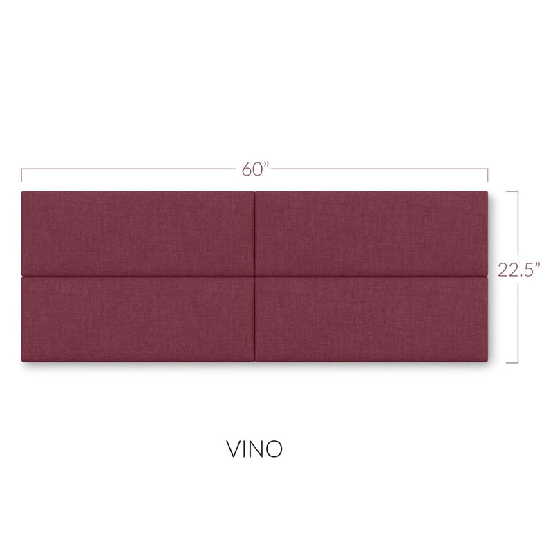 Panelist Slim Headboard Panels in Vino Red FibreGuard Deluxe Microvelvet