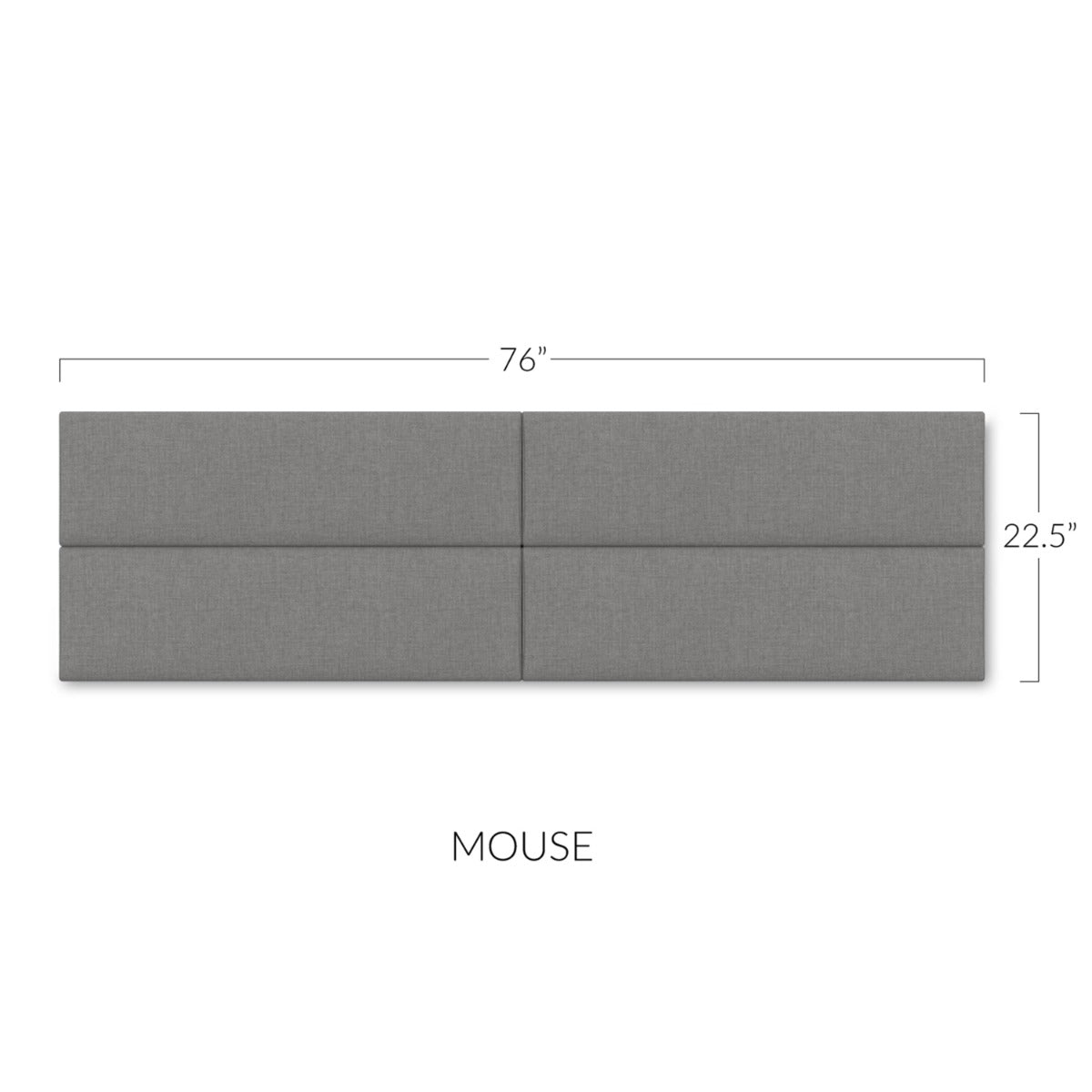 Panelist Slim Headboard Panels in Mouse Gray FibreGuard Deluxe Microvelvet