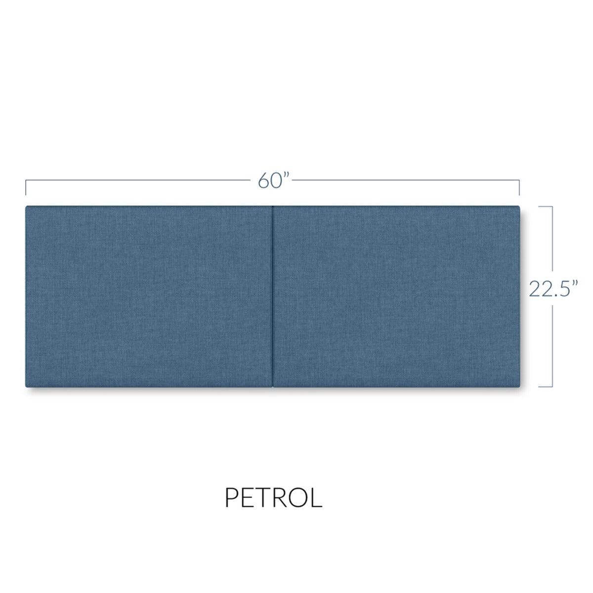 Panelist Wide Headboard Panels in Petrol FibreGuard Deluxe Microvelvet