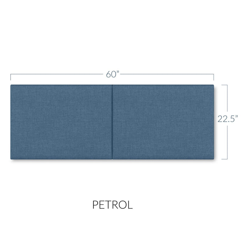 Panelist Wide Headboard Panels in Petrol FibreGuard Deluxe Microvelvet