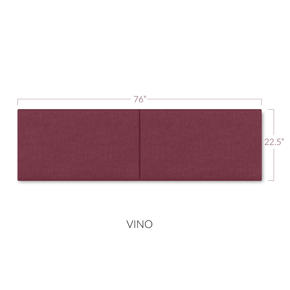 Panelist Wide Headboard Panels in Vino Red FibreGuard Deluxe Microvelvet
