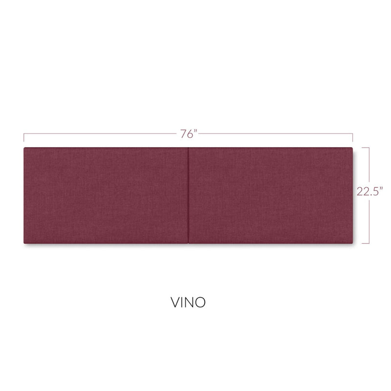 Panelist Wide Headboard Panels in Vino Red FibreGuard Deluxe Microvelvet