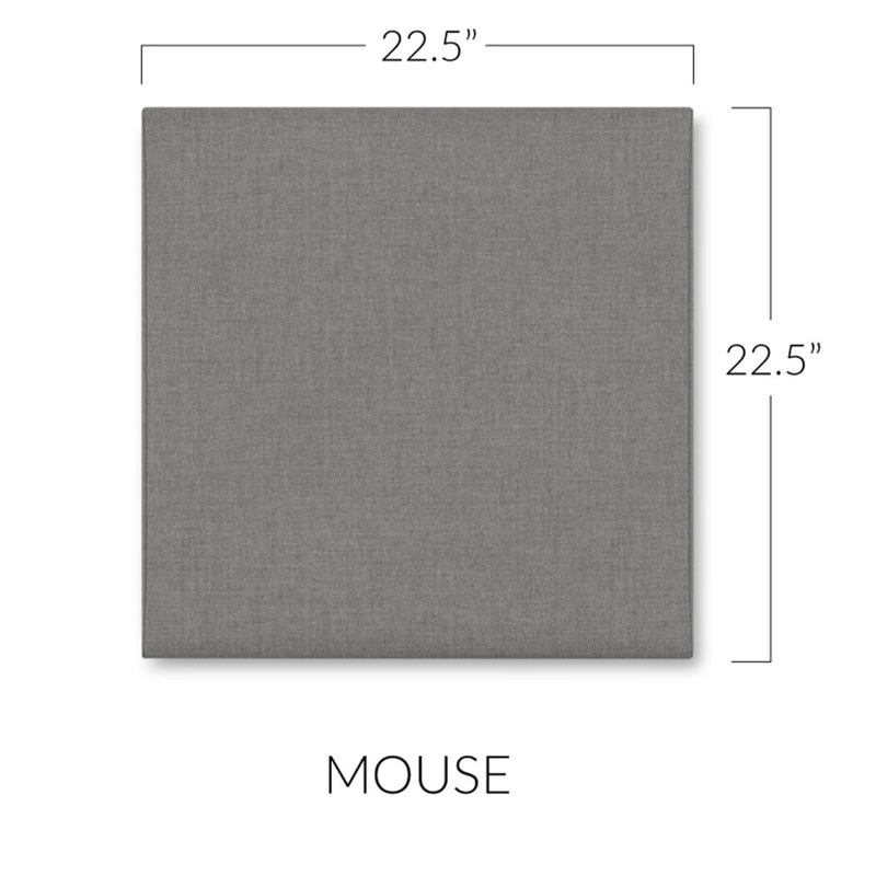 Panelist Square Headboard Panels in Mouse Gray FibreGuard Deluxe Microvelvet