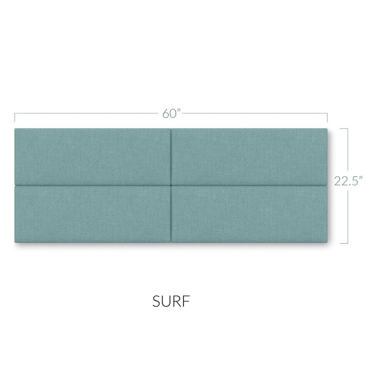 Panelist Slim Headboard Panels in Surf FibreGuard Deluxe Microvelvet