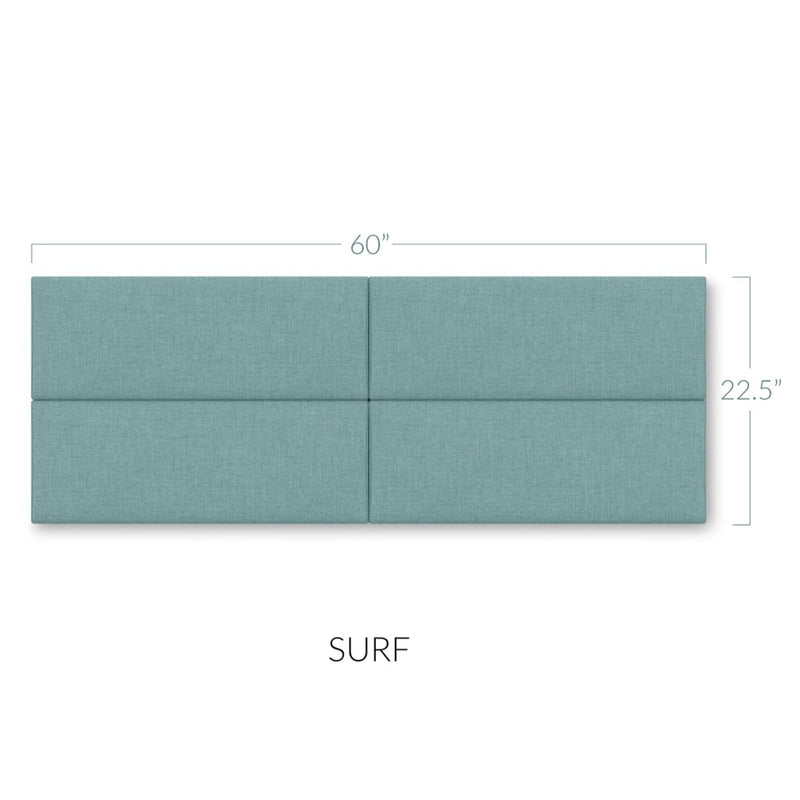 Panelist Slim Headboard Panels in Surf FibreGuard Deluxe Microvelvet