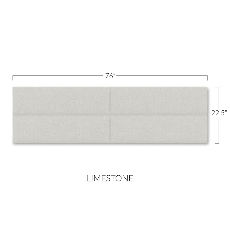 Panelist Slim Headboard Panels in Limestone Gray FibreGuard Deluxe Microvelvet