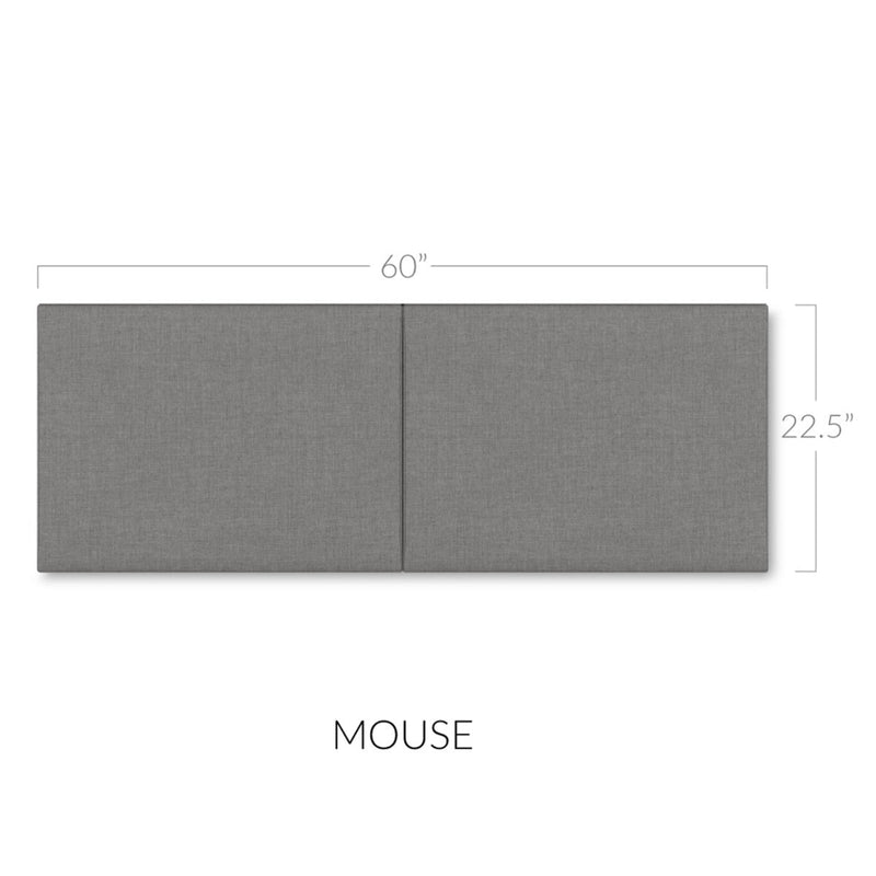 Panelist Wide Headboard Panels in Mouse Gray FibreGuard Deluxe Microvelvet