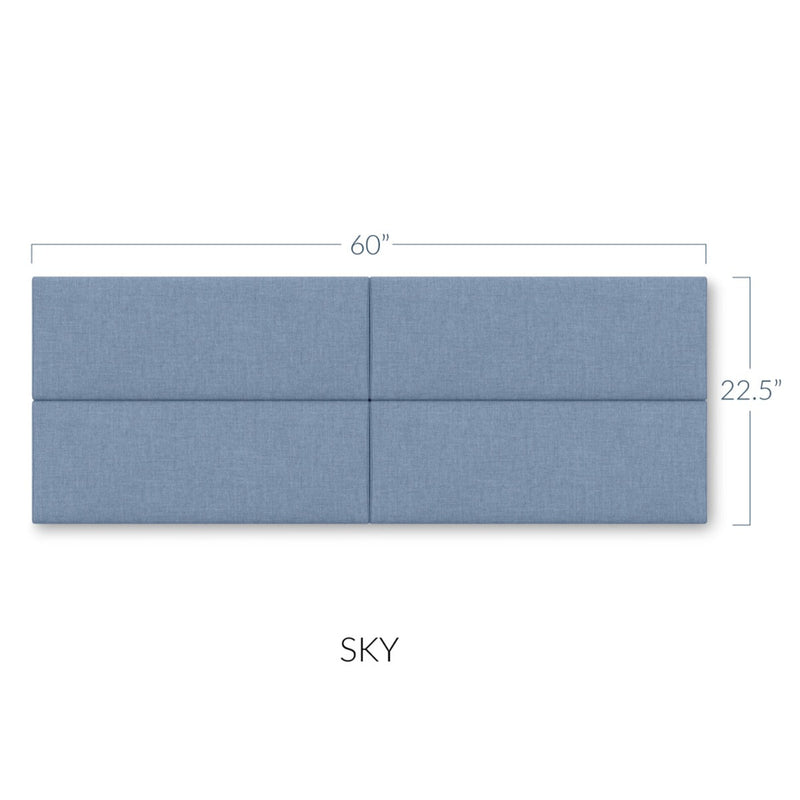 Panelist Slim Headboard Panels in Sky FibreGuard Deluxe Microvelvet