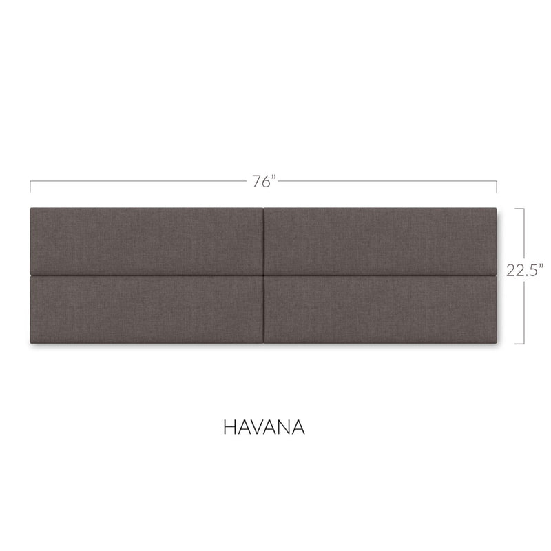 Panelist Slim Headboard Panels in Havana Brown FibreGuard Deluxe Microvelvet