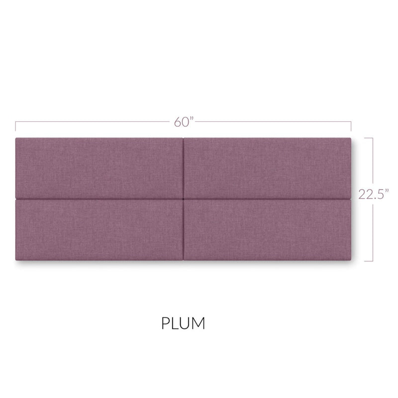 Panelist Slim Headboard Panels in Plum FibreGuard Deluxe Microvelvet