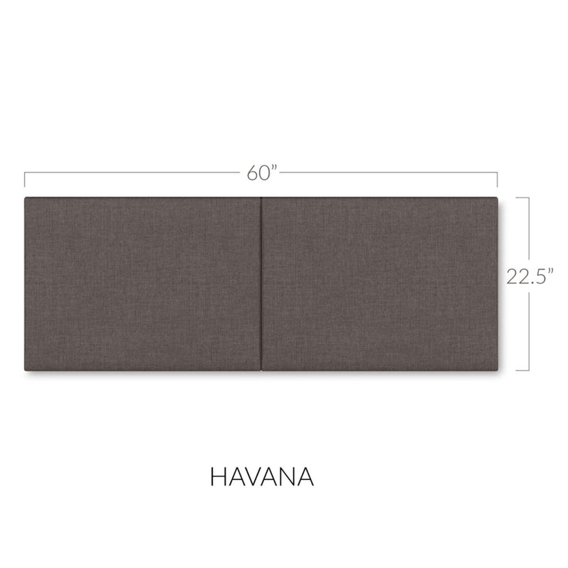 Panelist Wide Headboard Panels in Havana Brown FibreGuard Deluxe Microvelvet