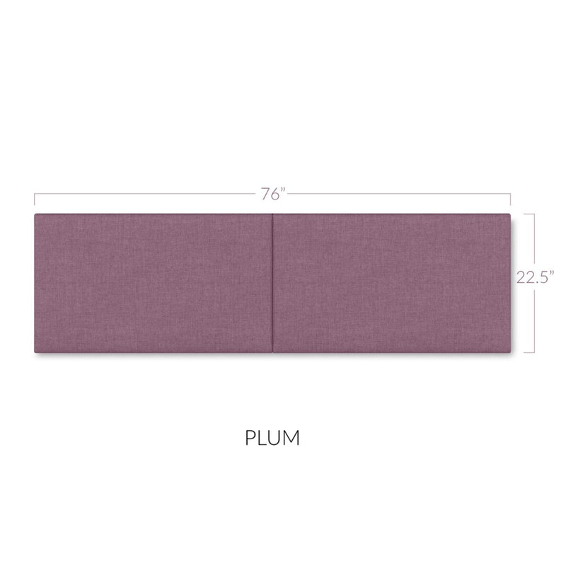 Panelist Wide Headboard Panels in Plum FibreGuard Deluxe Microvelvet