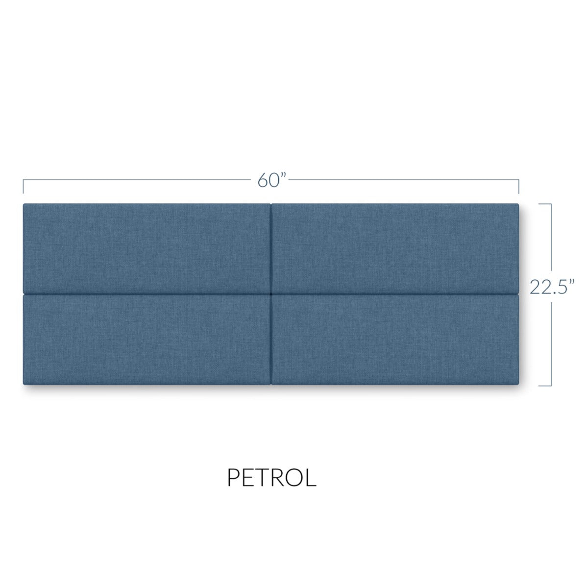 Panelist Slim Headboard Panels in Petrol FibreGuard Deluxe Microvelvet