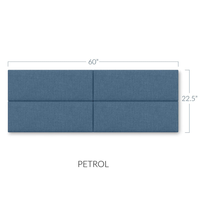 Panelist Slim Headboard Panels in Petrol FibreGuard Deluxe Microvelvet