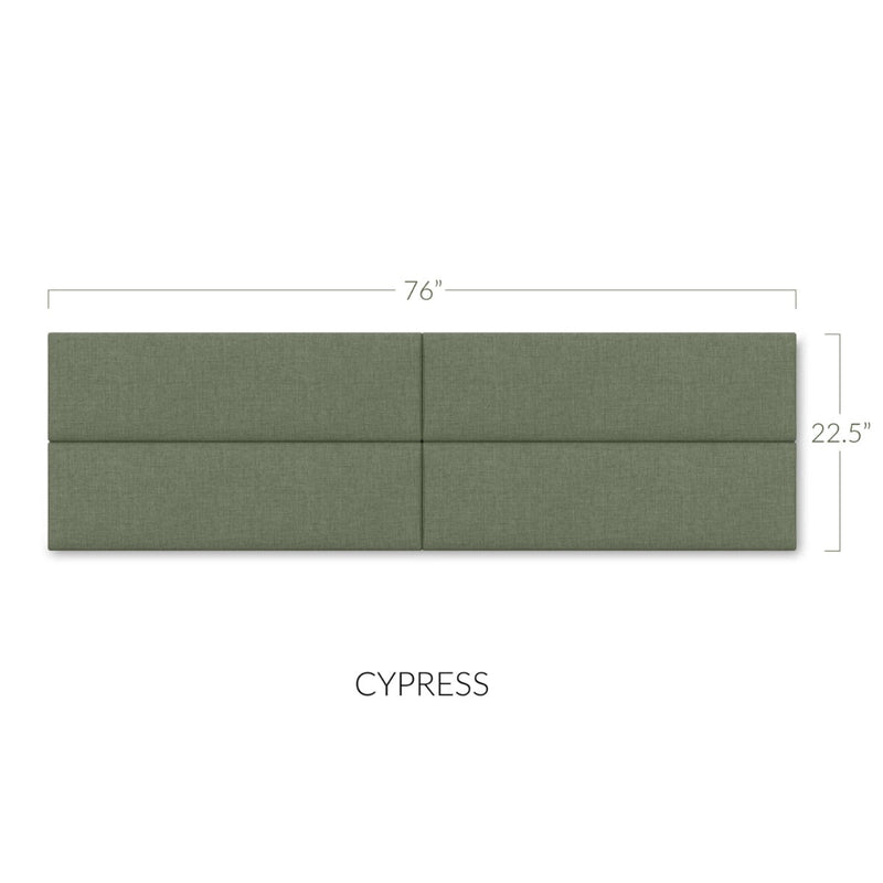 Panelist Slim Headboard Panels in Cypress Green FibreGuard Deluxe Microvelvet