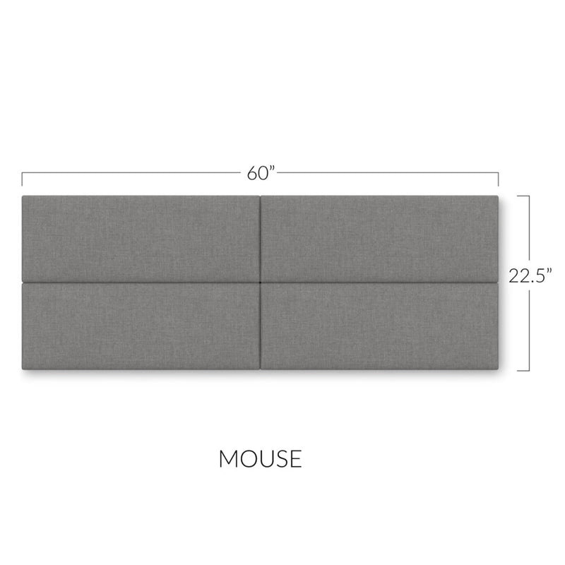 Panelist Slim Headboard Panels in Mouse Gray FibreGuard Deluxe Microvelvet