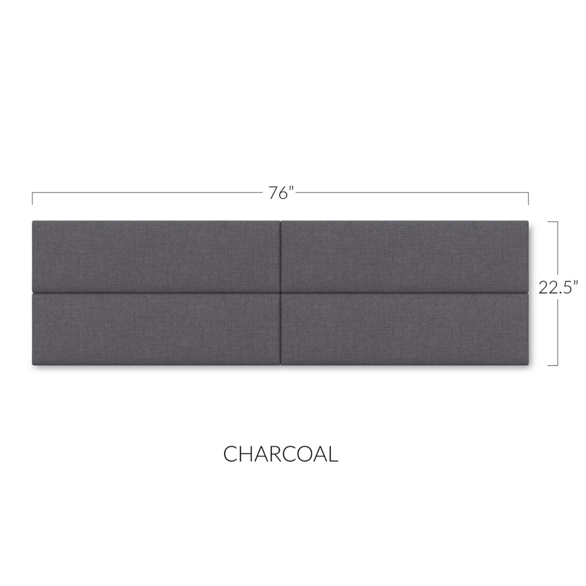 Panelist Slim Headboard Panels in Charcoal FibreGuard Deluxe Microvelvet