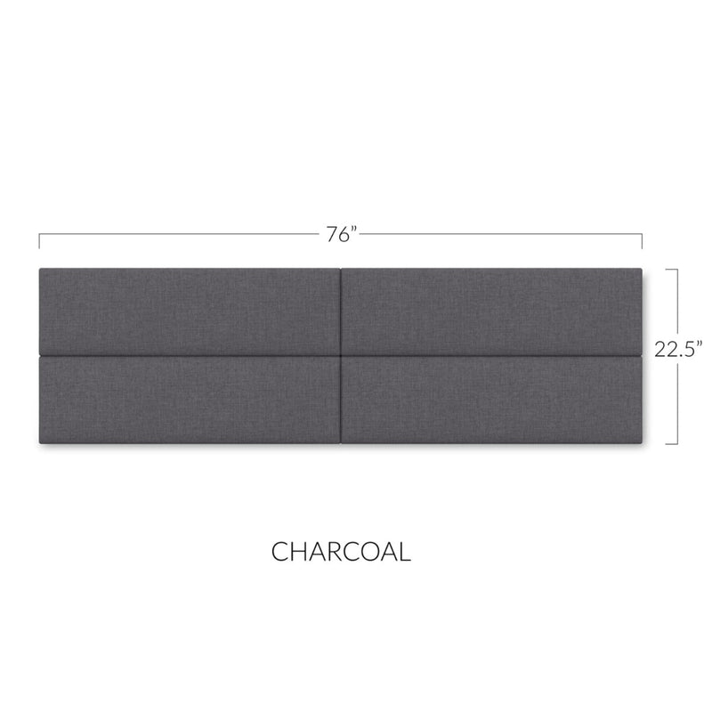 Panelist Slim Headboard Panels in Charcoal FibreGuard Deluxe Microvelvet