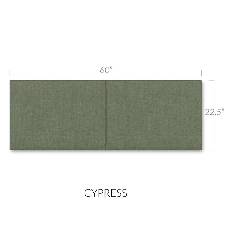 Panelist Wide Headboard Panels in Cypress Green FibreGuard Deluxe Microvelvet