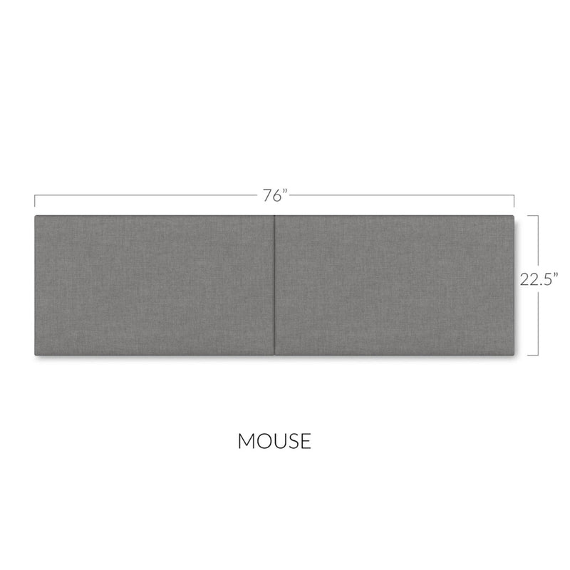 Panelist Wide Headboard Panels in Mouse Gray FibreGuard Deluxe Microvelvet