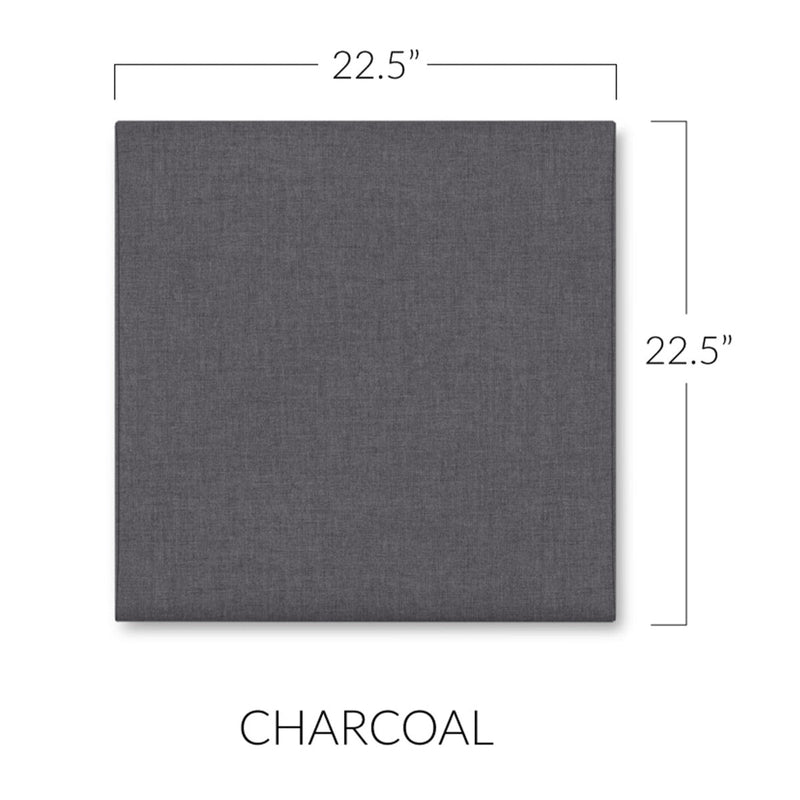 Panelist Square Headboard Panels in Charcoal FibreGuard Deluxe Microvelvet
