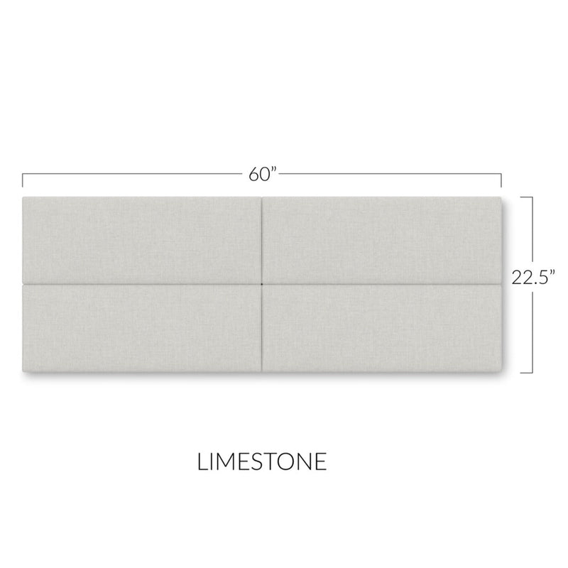 Panelist Slim Headboard Panels in Limestone Gray FibreGuard Deluxe Microvelvet