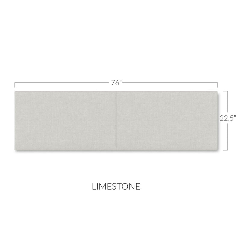 Panelist Wide Headboard Panels in Limestone Gray FibreGuard Deluxe Microvelvet