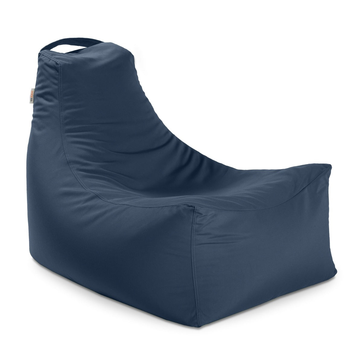 Turquoise bean bag chair on a white background