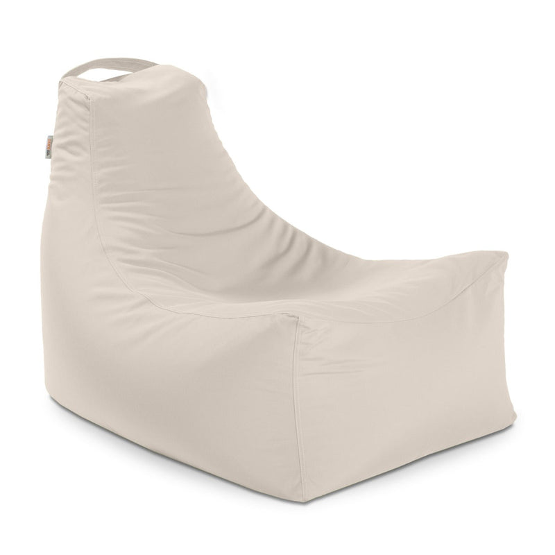 Beige bean bag chair on a white background