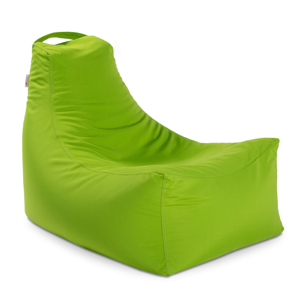 Green bean bag chair on a white background