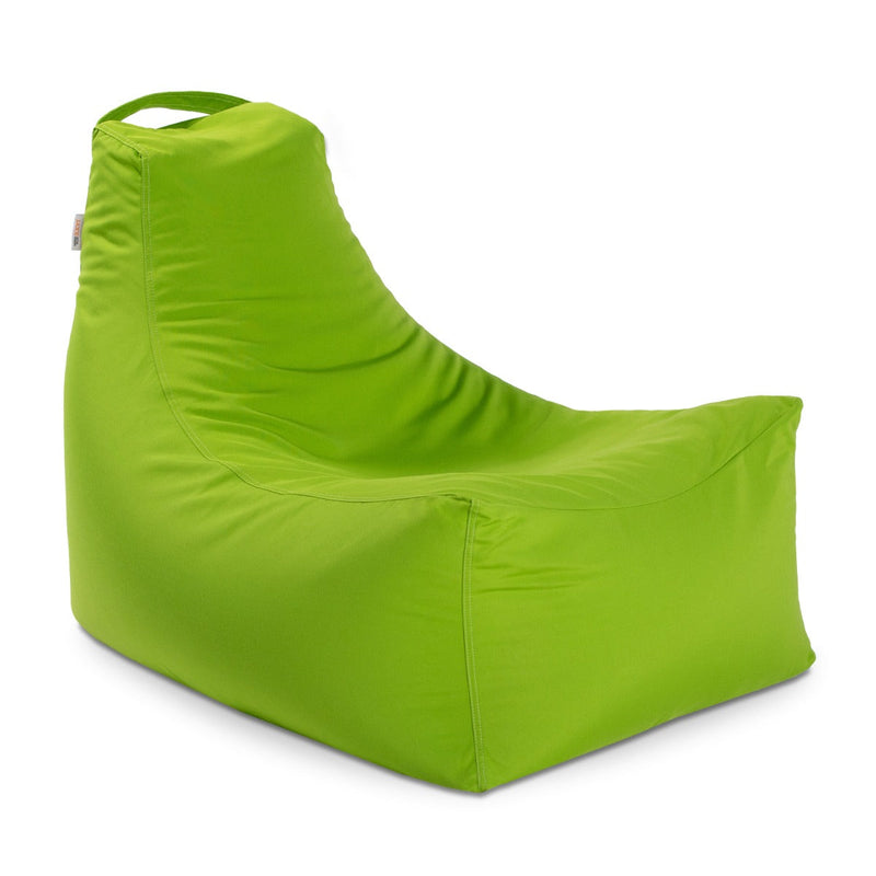 Green bean bag chair on a white background
