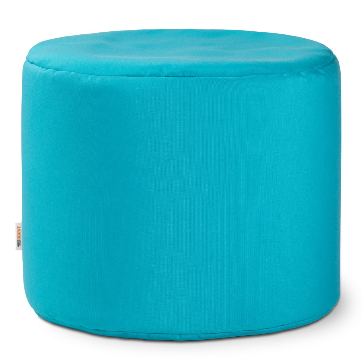 Turquoise ottoman on a white background
