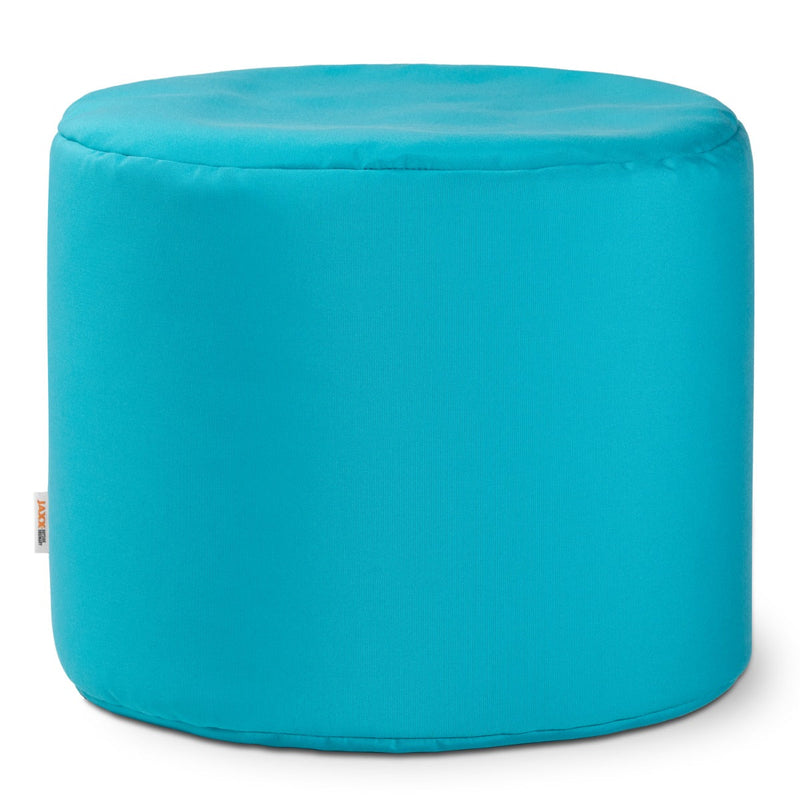 Turquoise ottoman on a white background